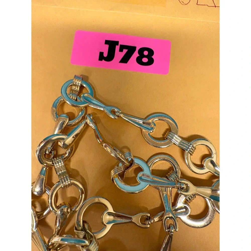 Vintage Gold Tone Horsebit Chain Belt Equestrian Link Adjustable Waist Belt